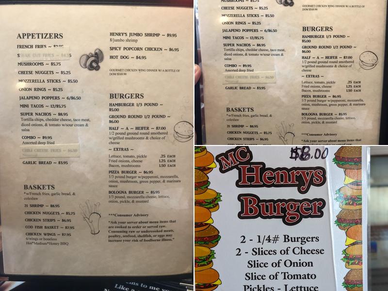 Henry's Inn Menu
