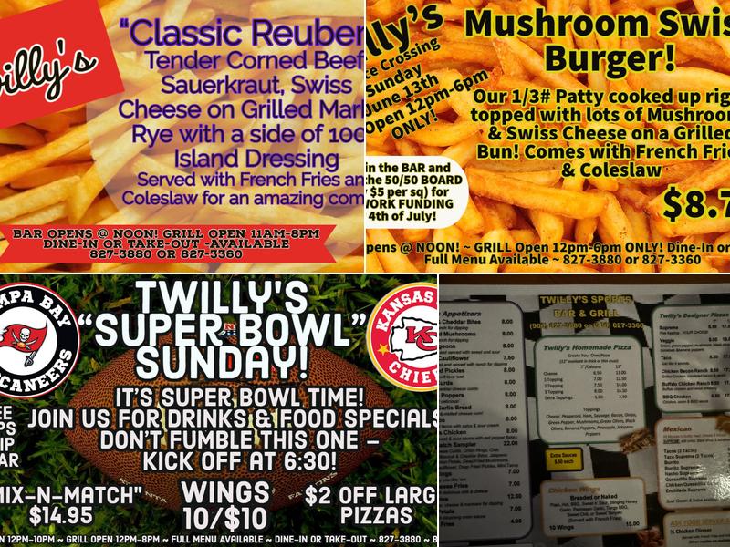 Twilly's Sports Bar & Grill Menu