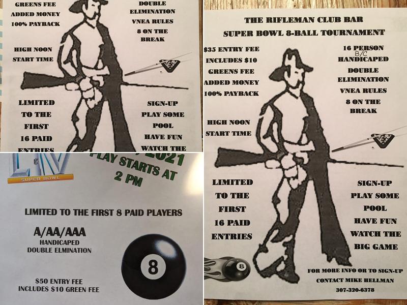 Rifleman Club Bar Menu