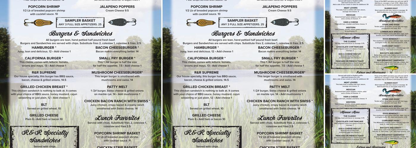 R & R Bayview Resort & Restaurant Menu