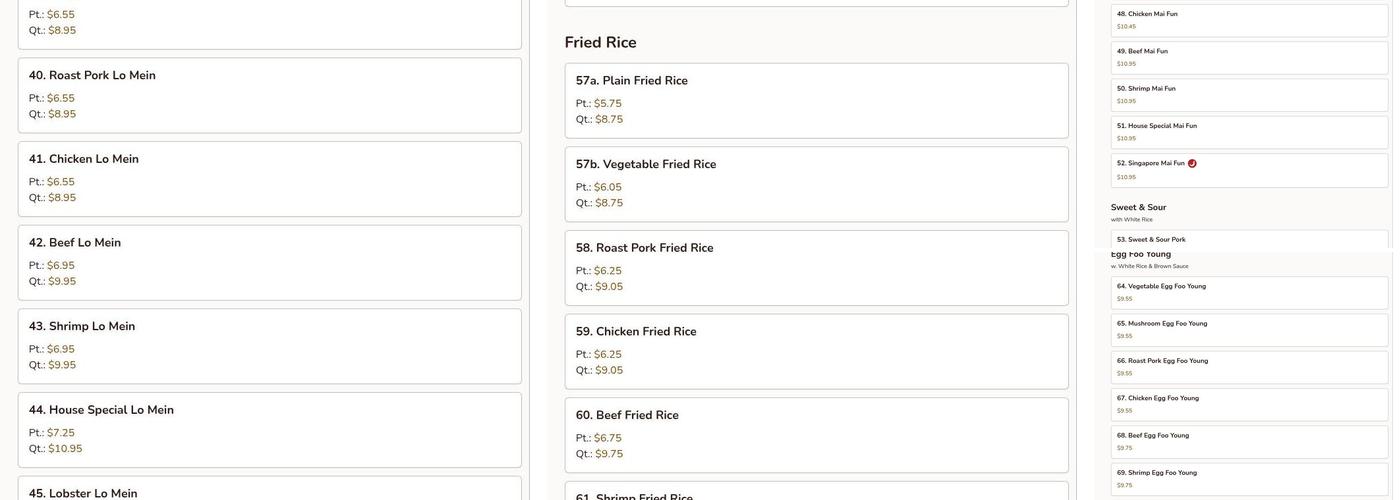 New Panda Menu