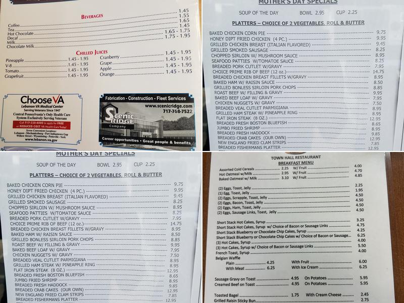 Town Hall Restaurant Menu