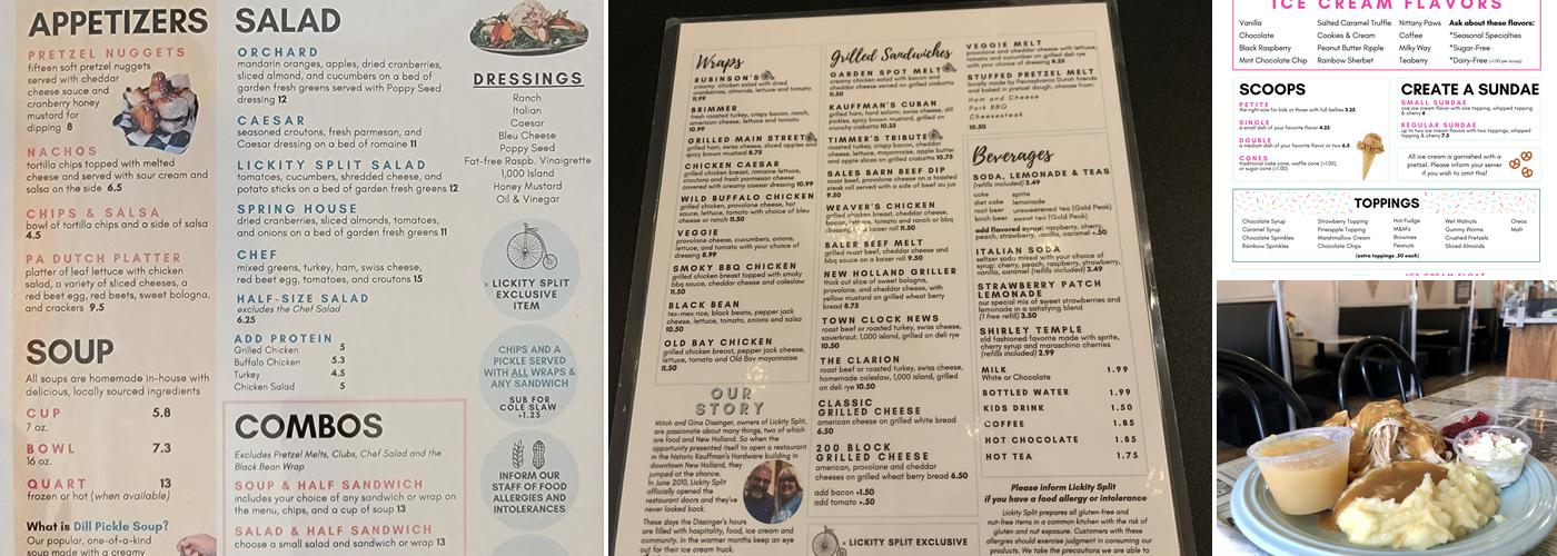 Lickity Split Restaurant Menu