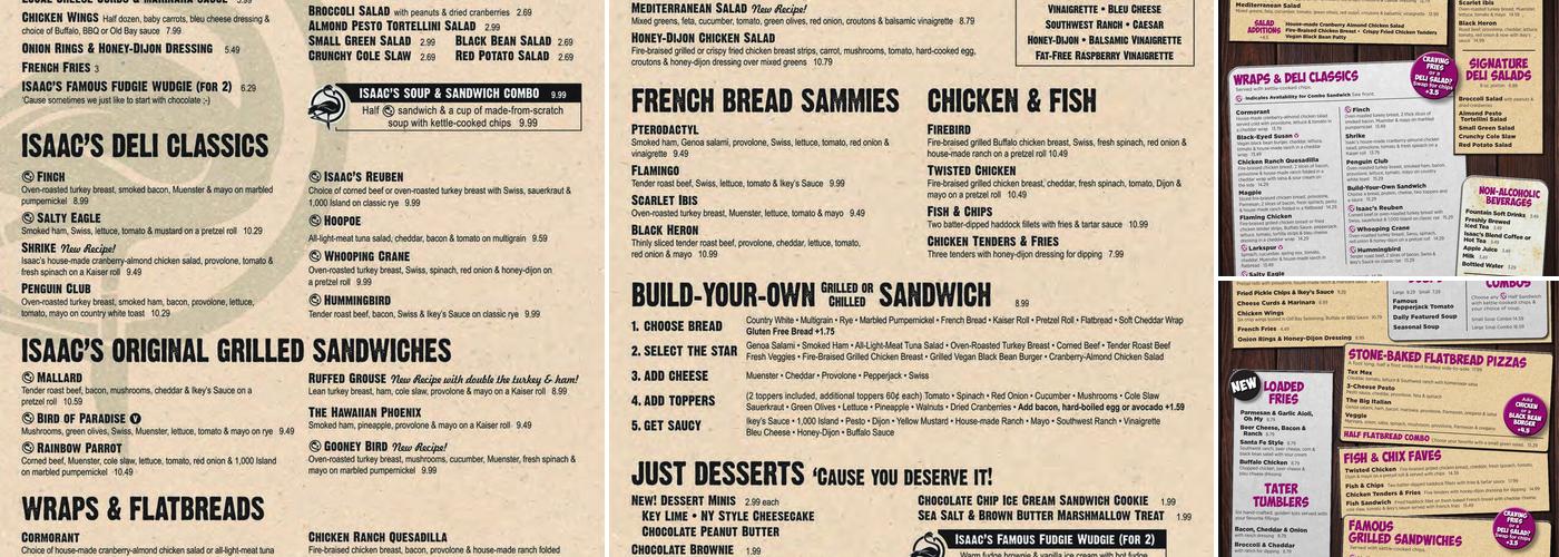 Isaac's Restaurant - Ephrata Menu