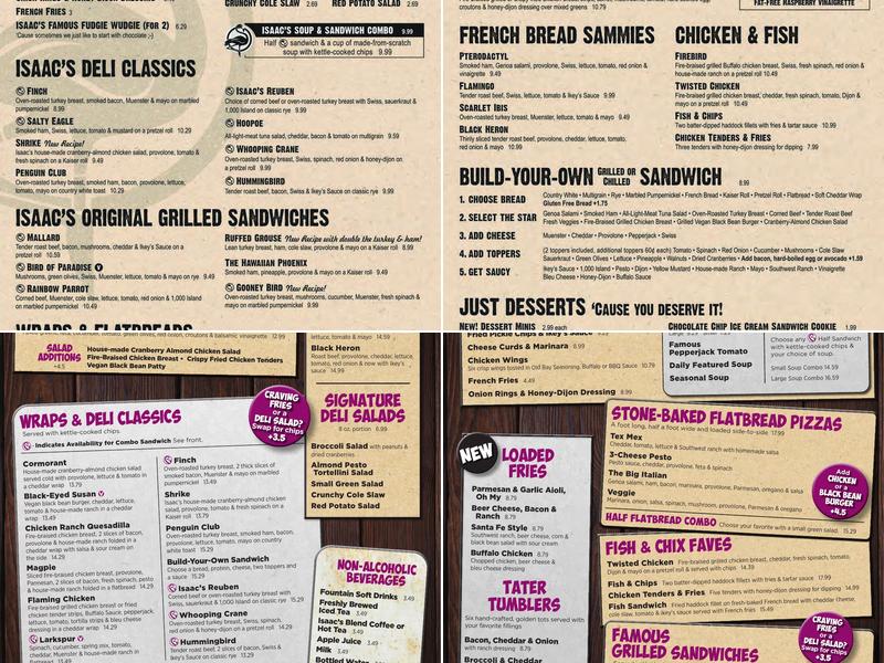 Isaac's Restaurant - Ephrata Menu