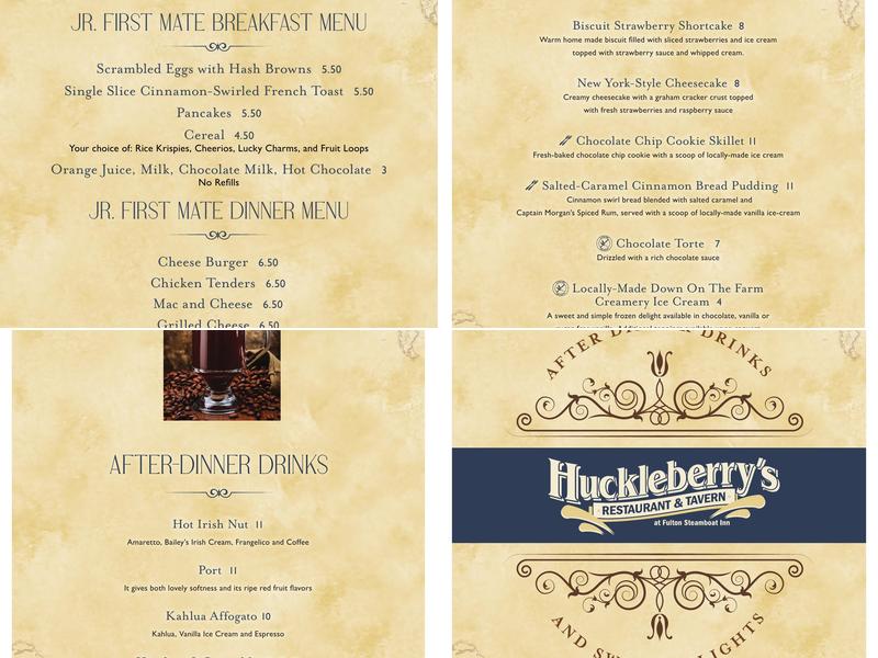 Huckleberry's Restaurant & Tavern Menu