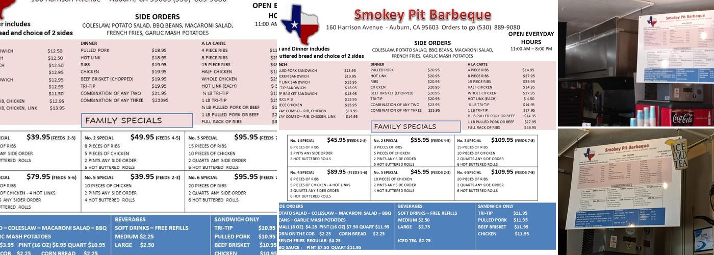 Smokey Pit Barbeque Menu