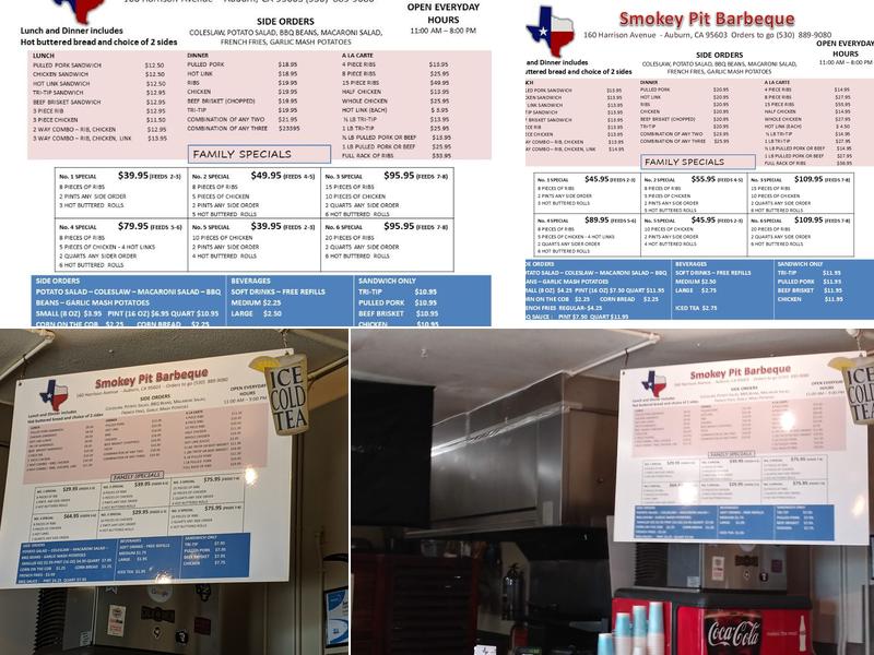 Smokey Pit Barbeque Menu