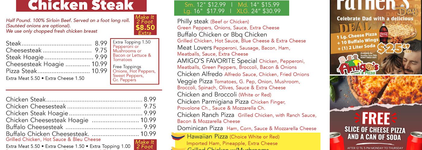 Amigos Restaurant & Pizza Menu