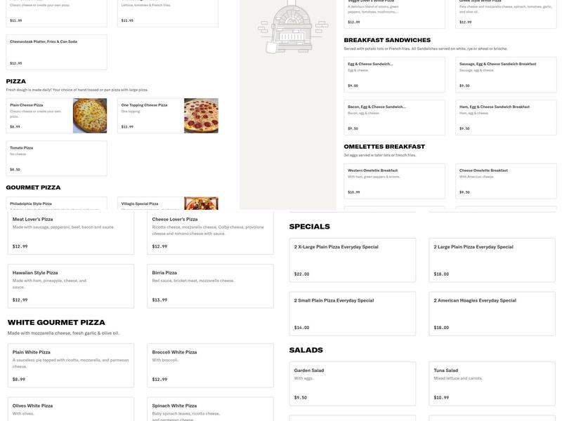 Villagio Pizza Restaurant Menu