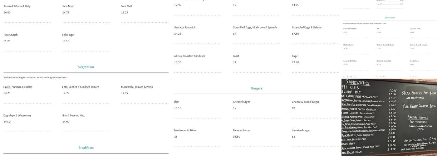 Shed Coffee House Ltd Menu