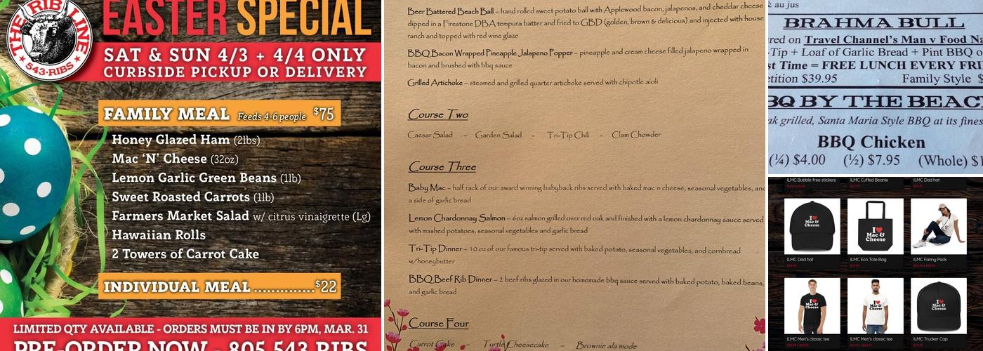 Rib Line by the Beach Menu