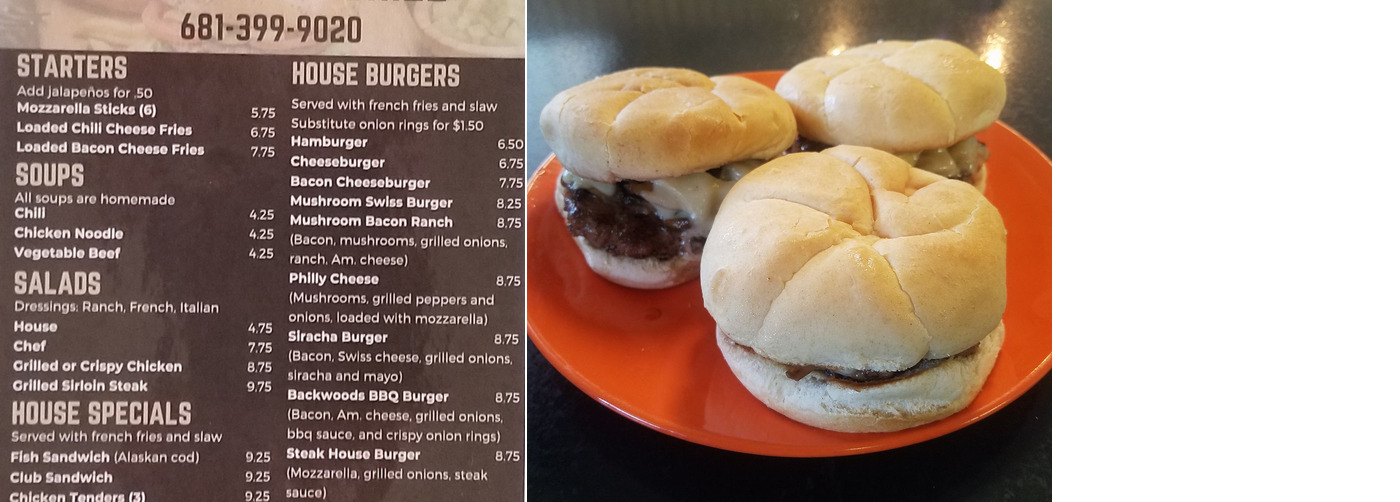 Brendas Backwoods Hot Spot Menu