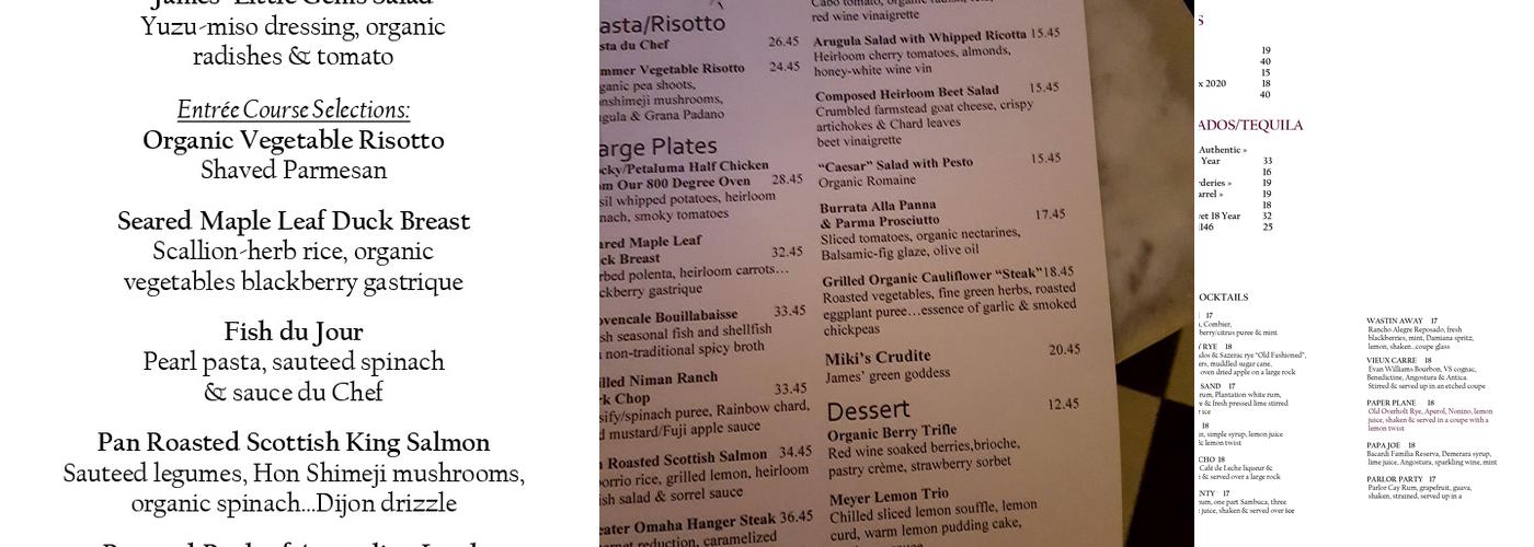 Bistro 45 Menu