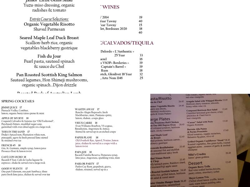 Bistro 45 Menu