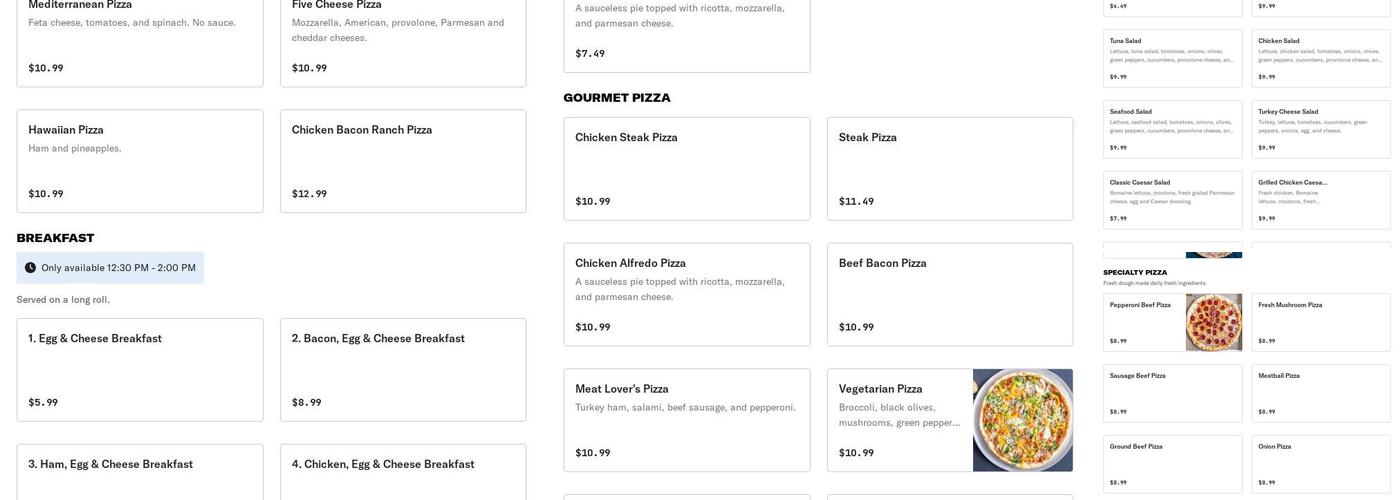 Bravo Pizza II Menu