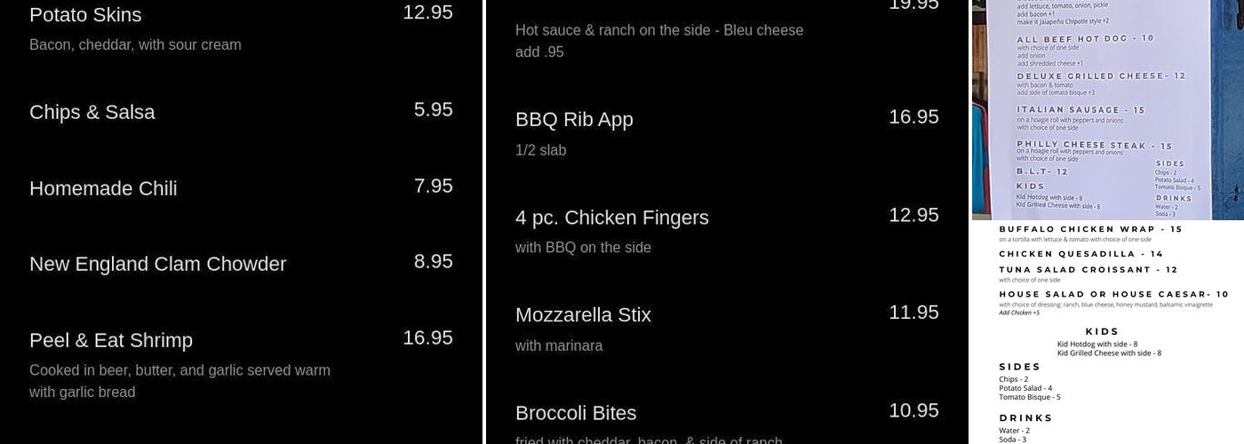 White Elephant Pub Menu