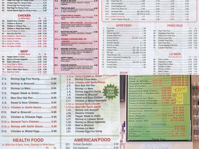 Happy House Menu