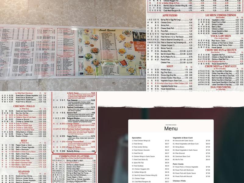 First Wok Menu
