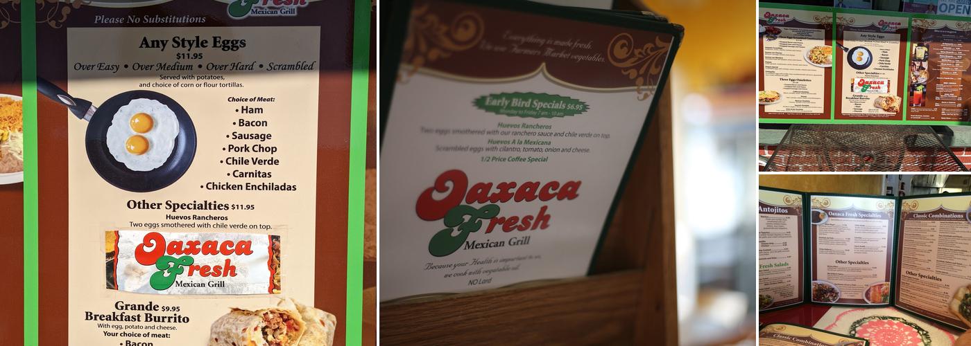 Oaxaca Fresh Menu