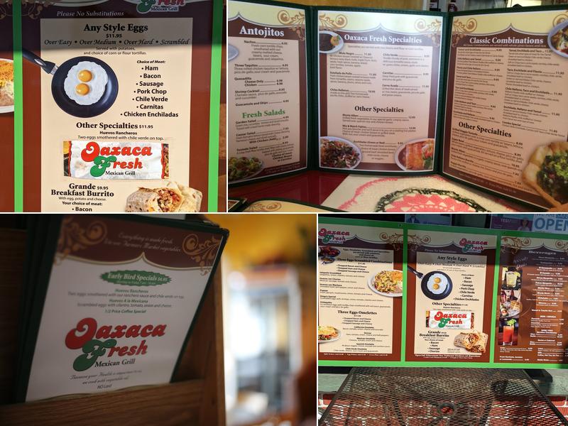 Oaxaca Fresh Menu