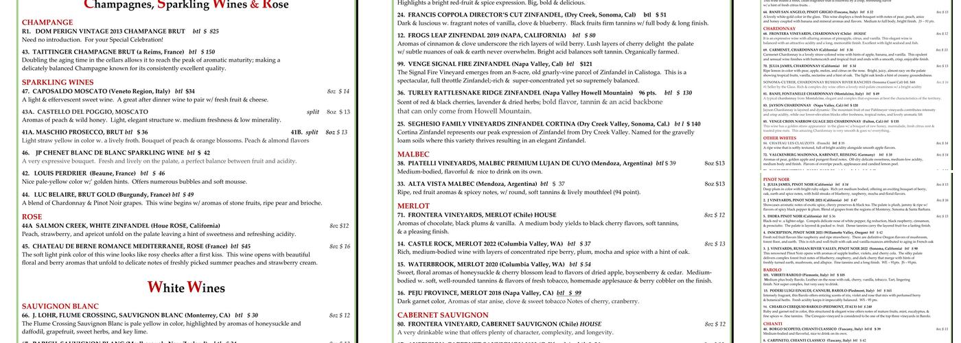 The Grill At 1951 Menu