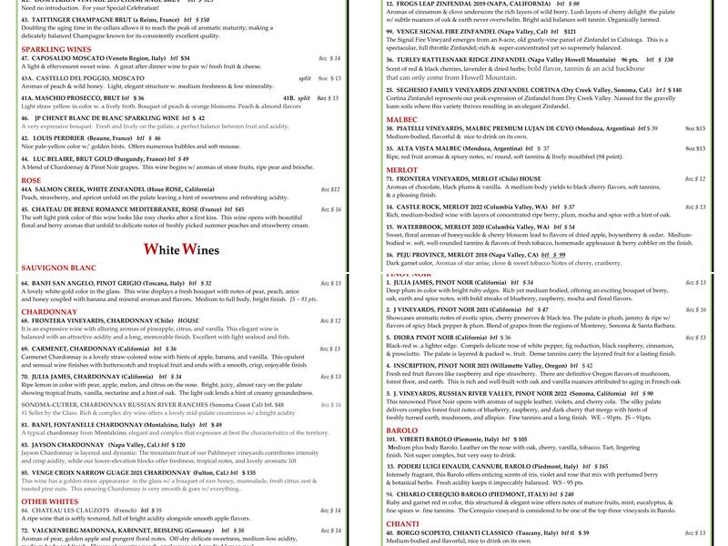 The Grill At 1951 Menu