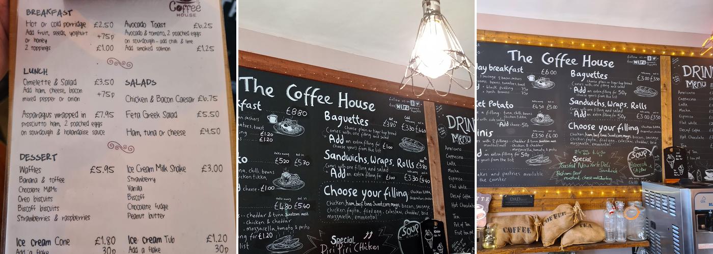 The Coffee House Cambridge Menu