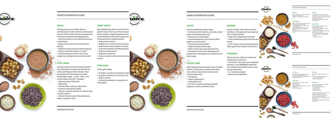 Choice Juicery Menu