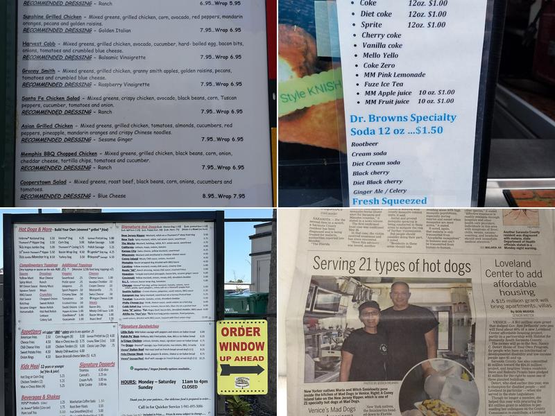 Mad Dogs Hot Dogs Menu