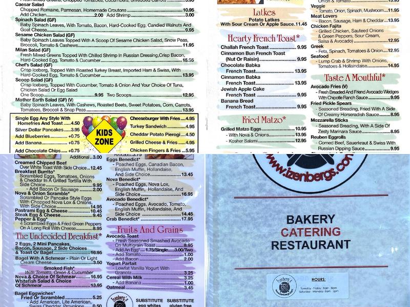 Izenberg's Deli Menu
