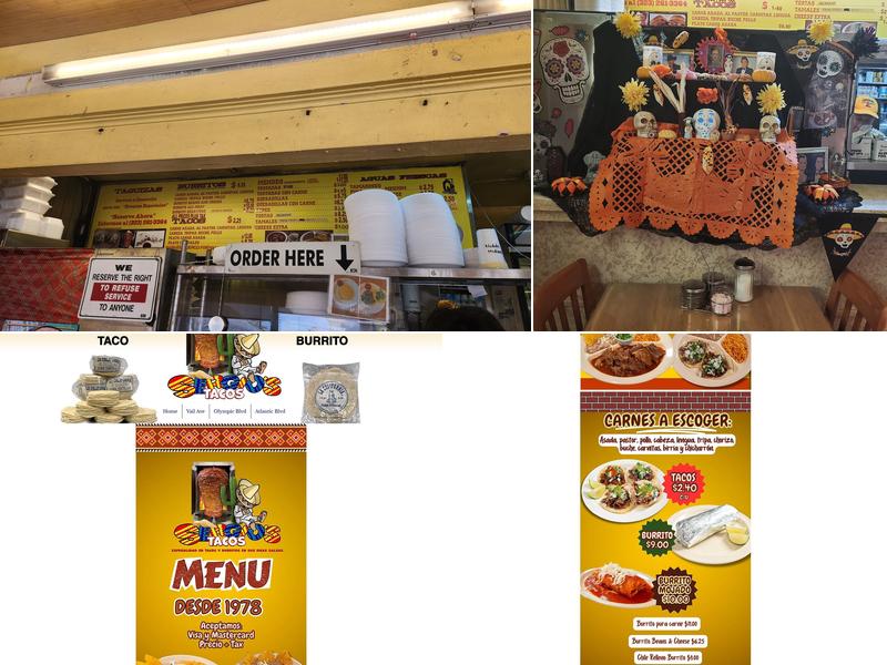 Sergio's Tacos Menu