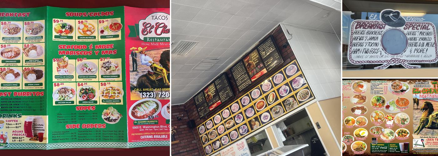 Tacos El Charro Menu