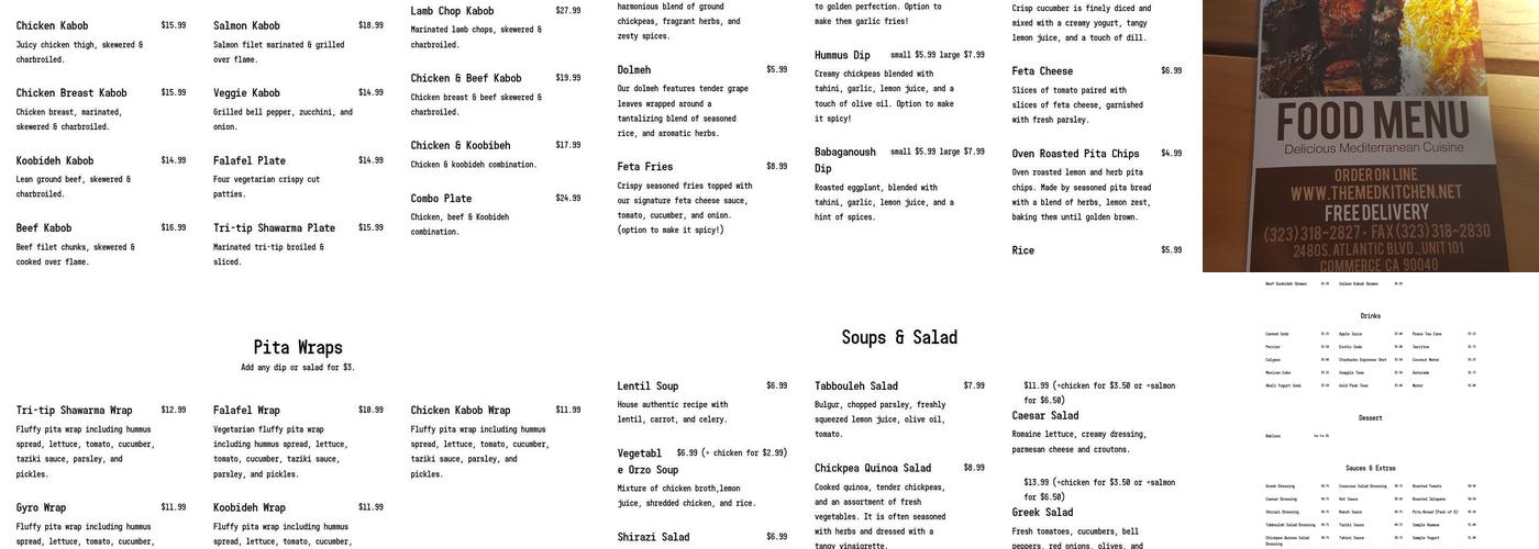 The Mediterranean Kitchen Menu