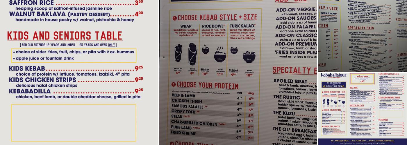 Kebabalicious Menu