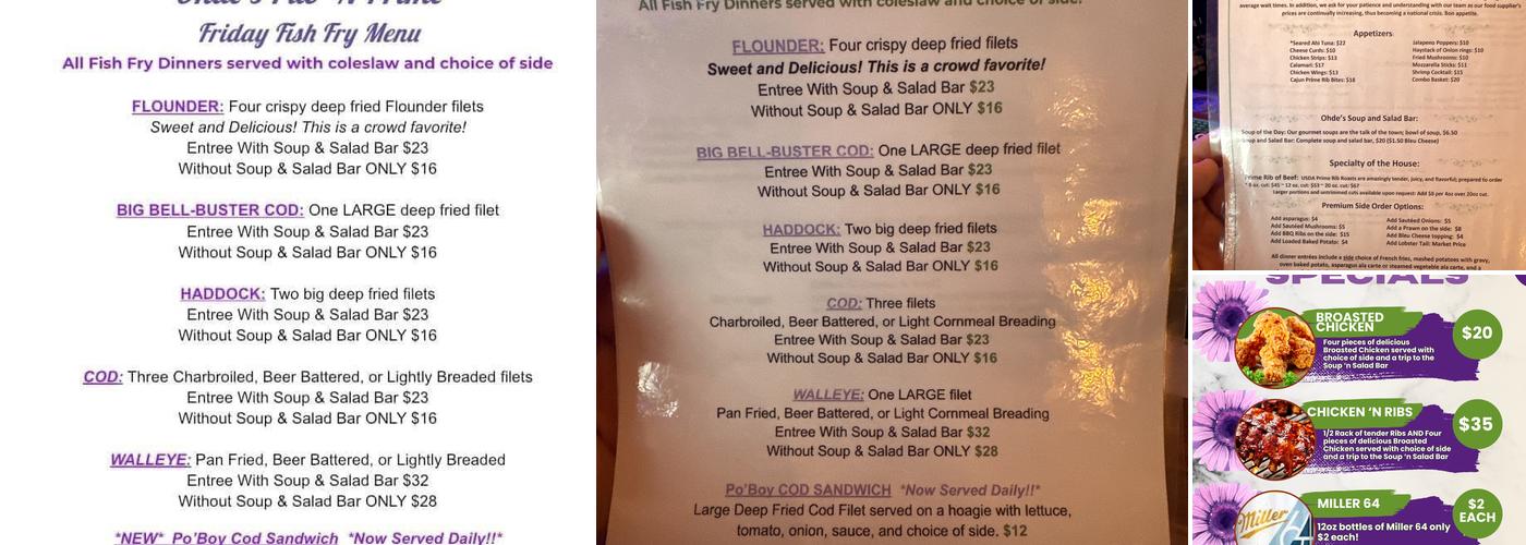 Pub N Prime Supper Club Menu