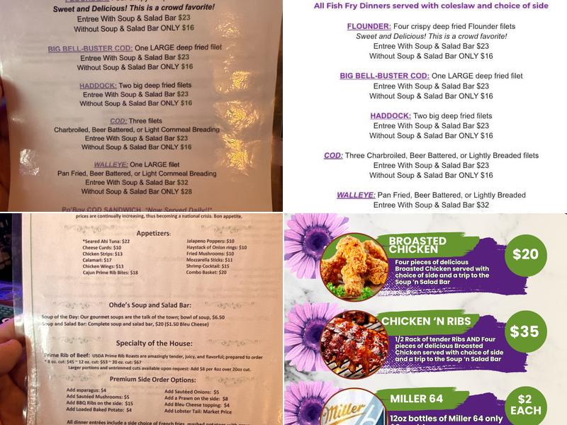 Pub N Prime Supper Club Menu