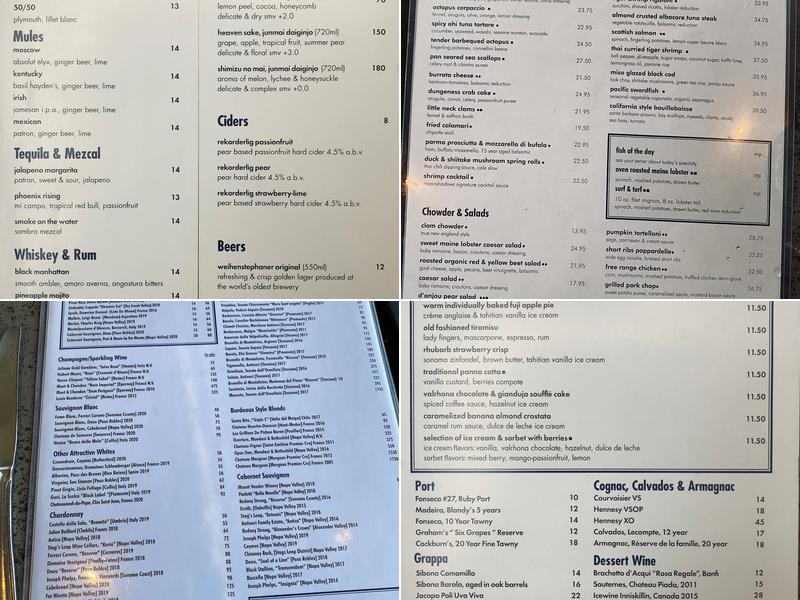 Moonshadows Malibu Menu