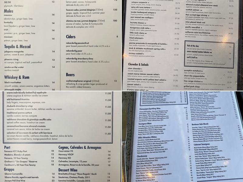 Moonshadows Malibu Menu