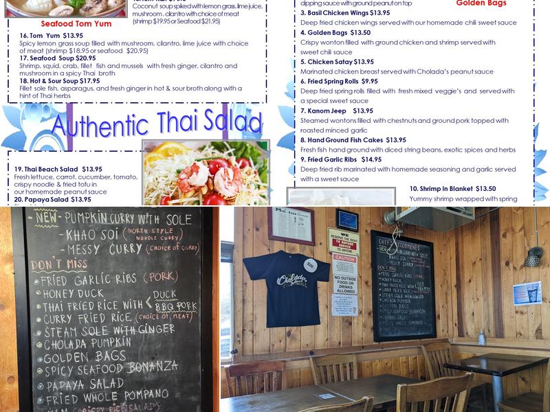 Cholada Thai Beach Cuisine Menu