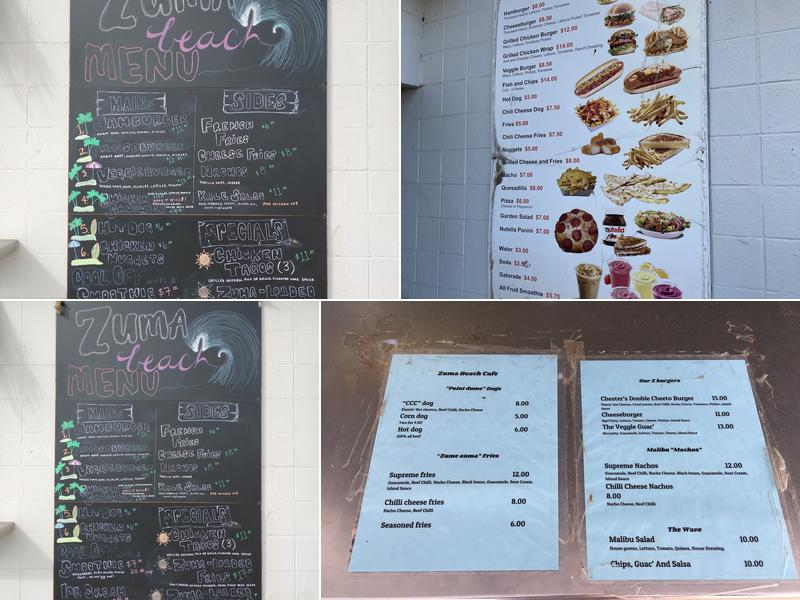 Zuma Cafe Menu