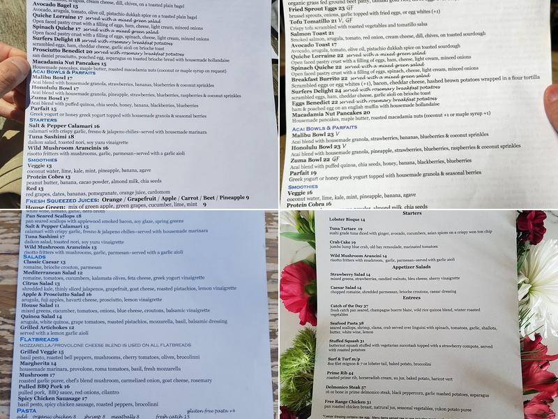 Kristy's Malibu Menu