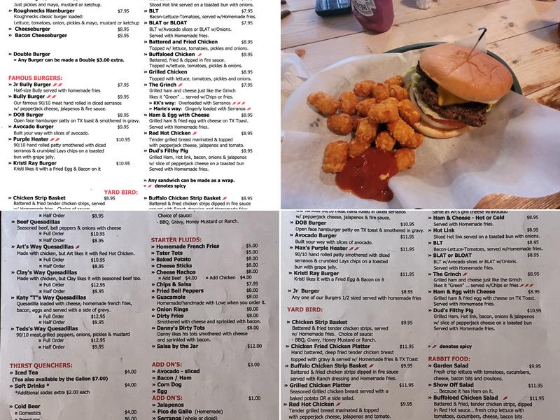 Roughnecks Menu