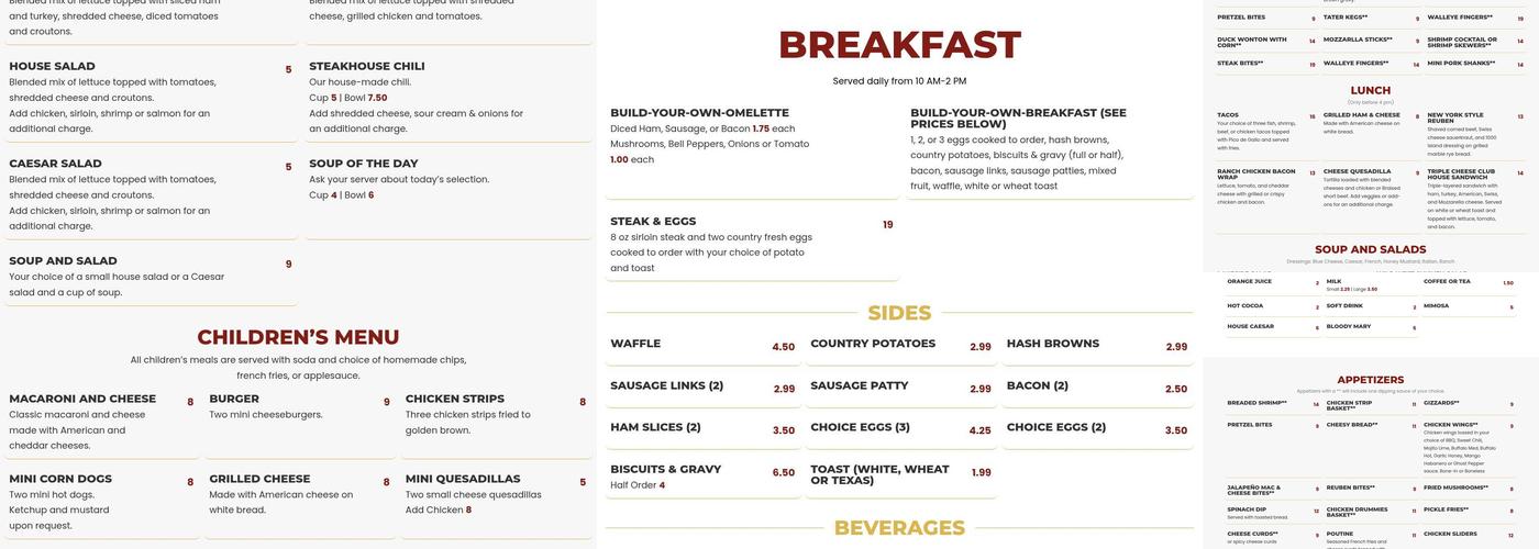 Ranchman's 23 Saloon and Steakhouse Menu