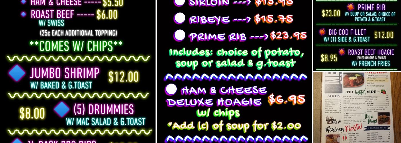 Rainbow Club Menu