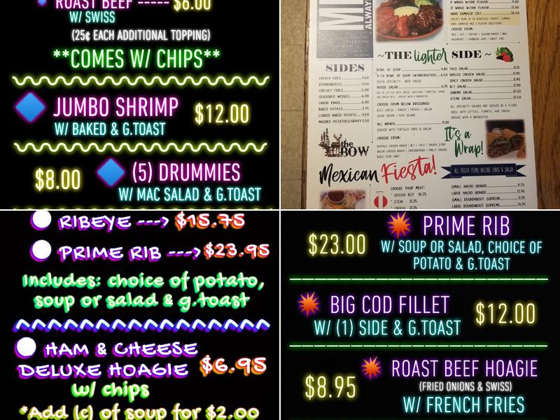 Rainbow Club Menu