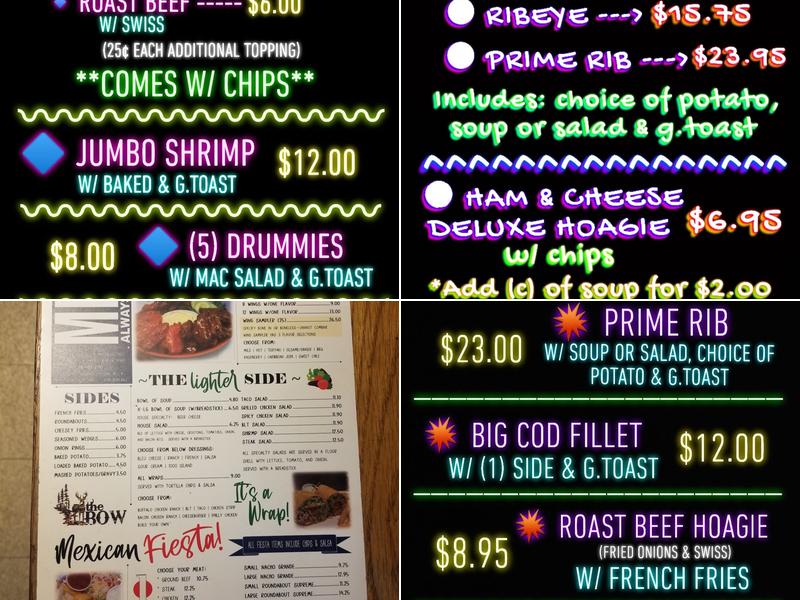 Rainbow Club Menu