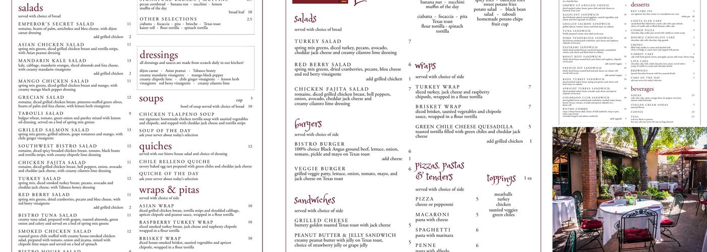 Magic Bistro Menu