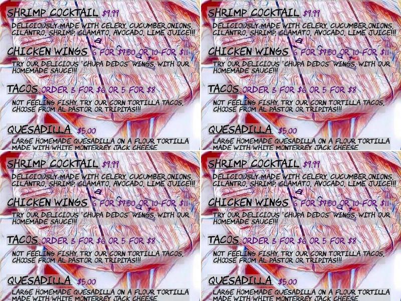 Cerviche Bar Menu