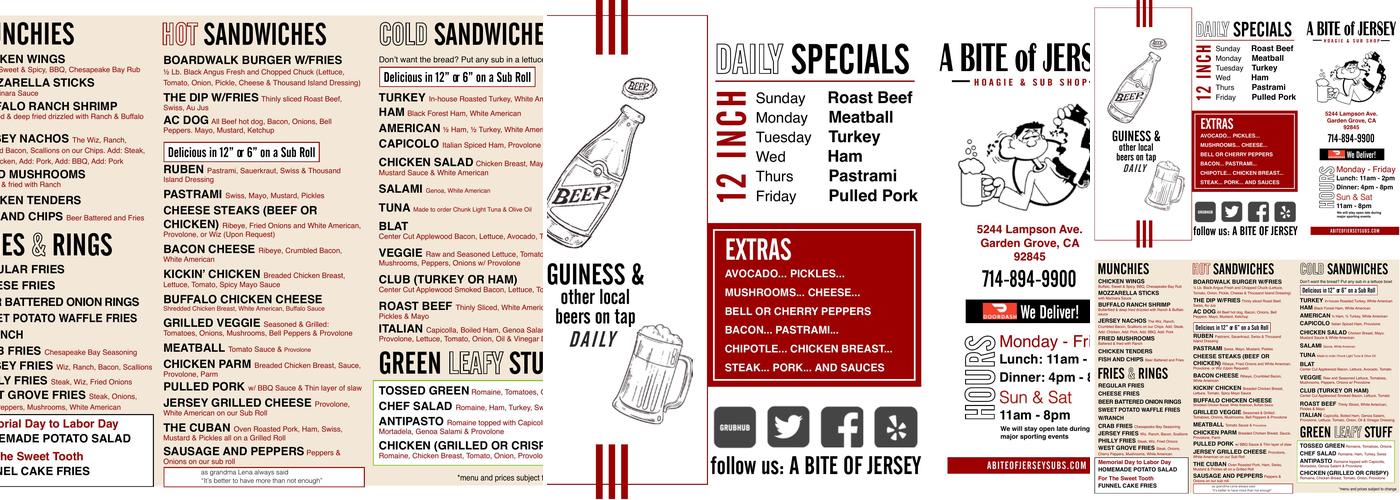 A Bite of Jersey Menu